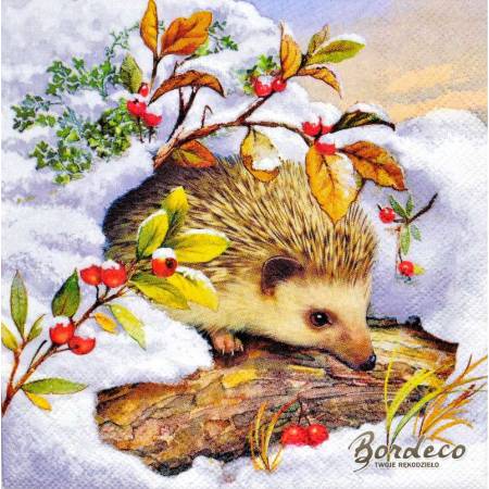 Serwetka do decoupage firmy AMBIENTE jeżyk 33x33cm